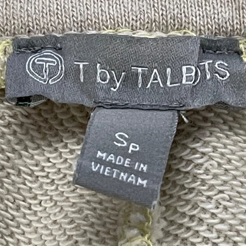T by Talbots Petite Size SP Striped Yellow/Tan Tie Waist Shorts W Pockets‎